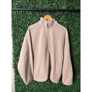 Aritzia Golden Polartec 1/2 Zip Pull Over Women’s Size Large Light Java Brown